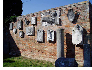 archaeological items on Torcello wall