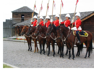 Royal Canadian Mounted Police on horseback