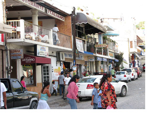 A street in Bucerias village, Mexico