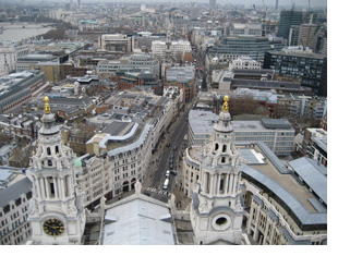 Looking down on Ludgate Hill, the street approach to St.Paul's