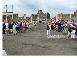 tourists in Pompeii basilica