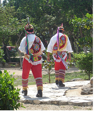 Dancers in traditional Mayan dress