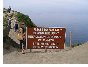 cliffs of moher danger sign