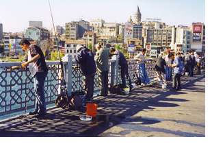 fishing from Istanbul bridge