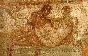 Erotic wall painting Pompeii