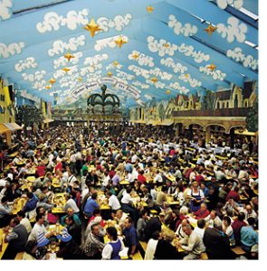 Munich beer tent at Oktoberfest