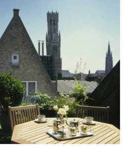 view of Bruges from hotel