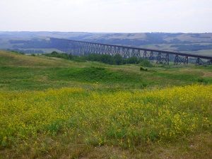 Battle River trestle bridge Wainright Alberta